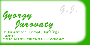 gyorgy jurovaty business card